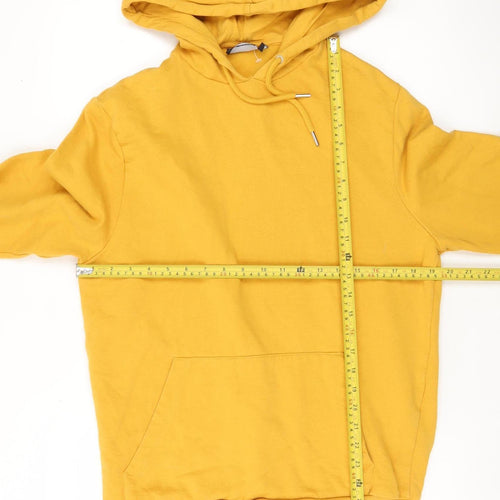 ASOS Men’s Yellow Pullover Hoodie Size M Cotton Fleece Casual Wear