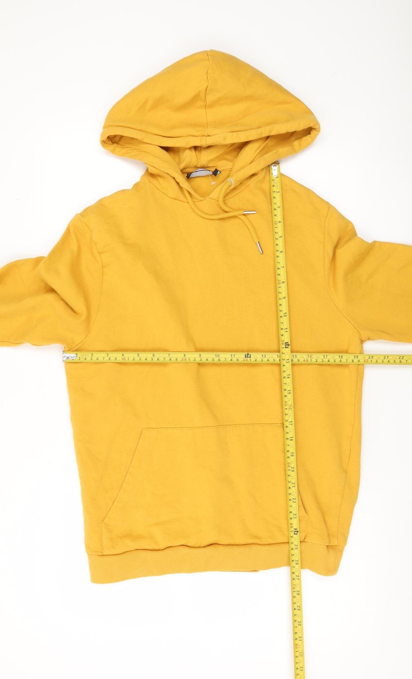 ASOS Men’s Yellow Pullover Hoodie Size M Cotton Fleece Casual Wear