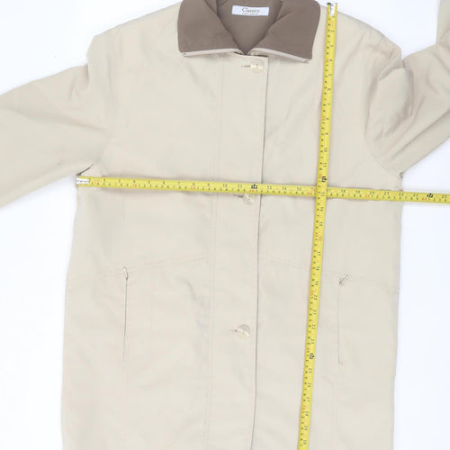Classics First Avenue Womens Beige Coat Size 14 Lined Overcoat