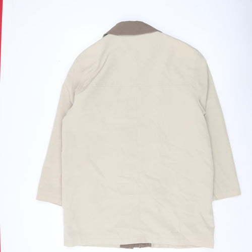 Classics First Avenue Womens Beige Coat Size 14 Lined Overcoat