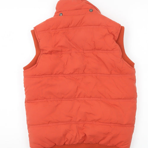 Fat Face Women’s Orange Puffer Waistcoat Gilet Size 8 Sleeveless