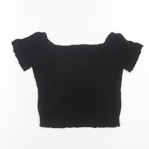 New Look Women’s Black Cropped Button-Up Top UK 10