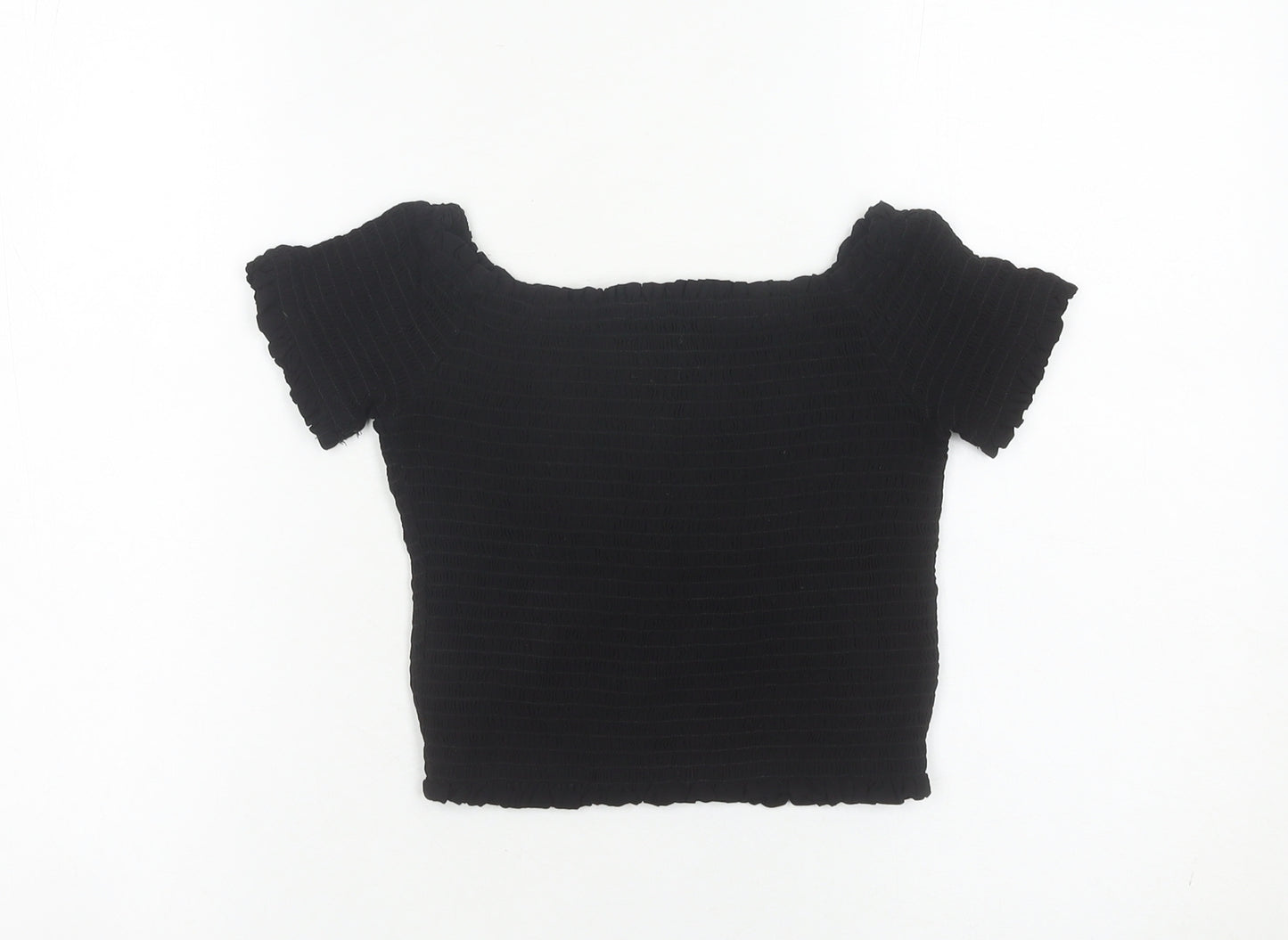 New Look Women’s Black Cropped Button-Up Top UK 10