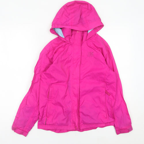 Karrimor Girls Pink Hooded Waterproof Rain Coat Jacket 9-10 Years