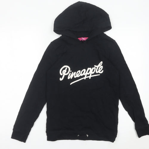 Pineapple Girls Black Hoodie 11-12 Years Pullover Dance Logo Sweatshirt