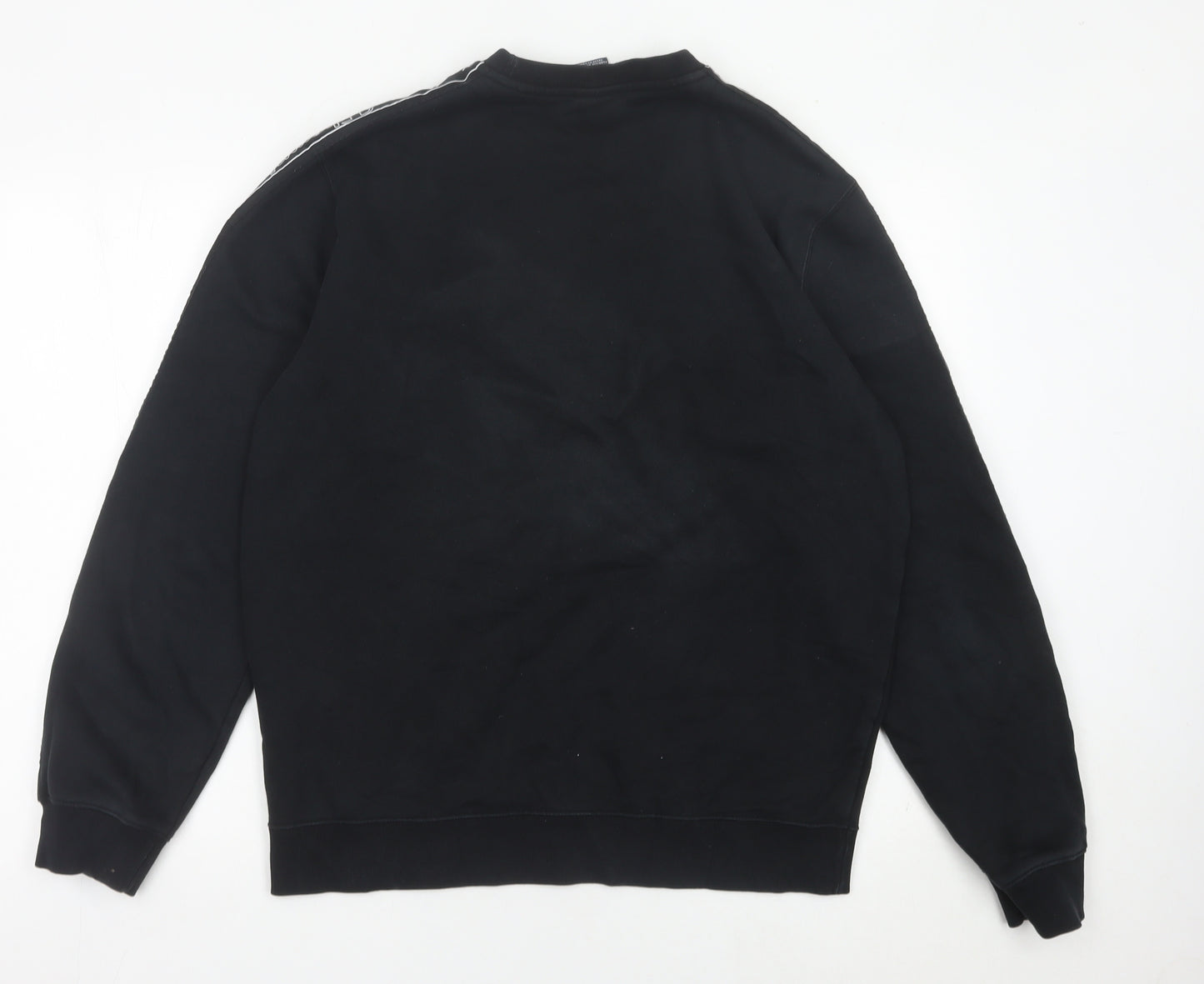 Champion Mens Black L Pullover Sweatshirt Logo Crewneck Regular Fit