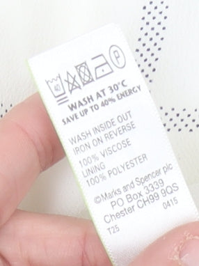 Marks and Spencer Women White Check Sheath Dress Size 8 Sleeveless