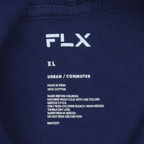 FLX Men’s Blue Pullover Hoodie XL Cotton Long Sleeve Casual