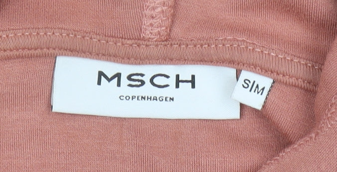 MSCH Copenhagen Womens Pink Pullover Hoodie S Long Sleeve Casual