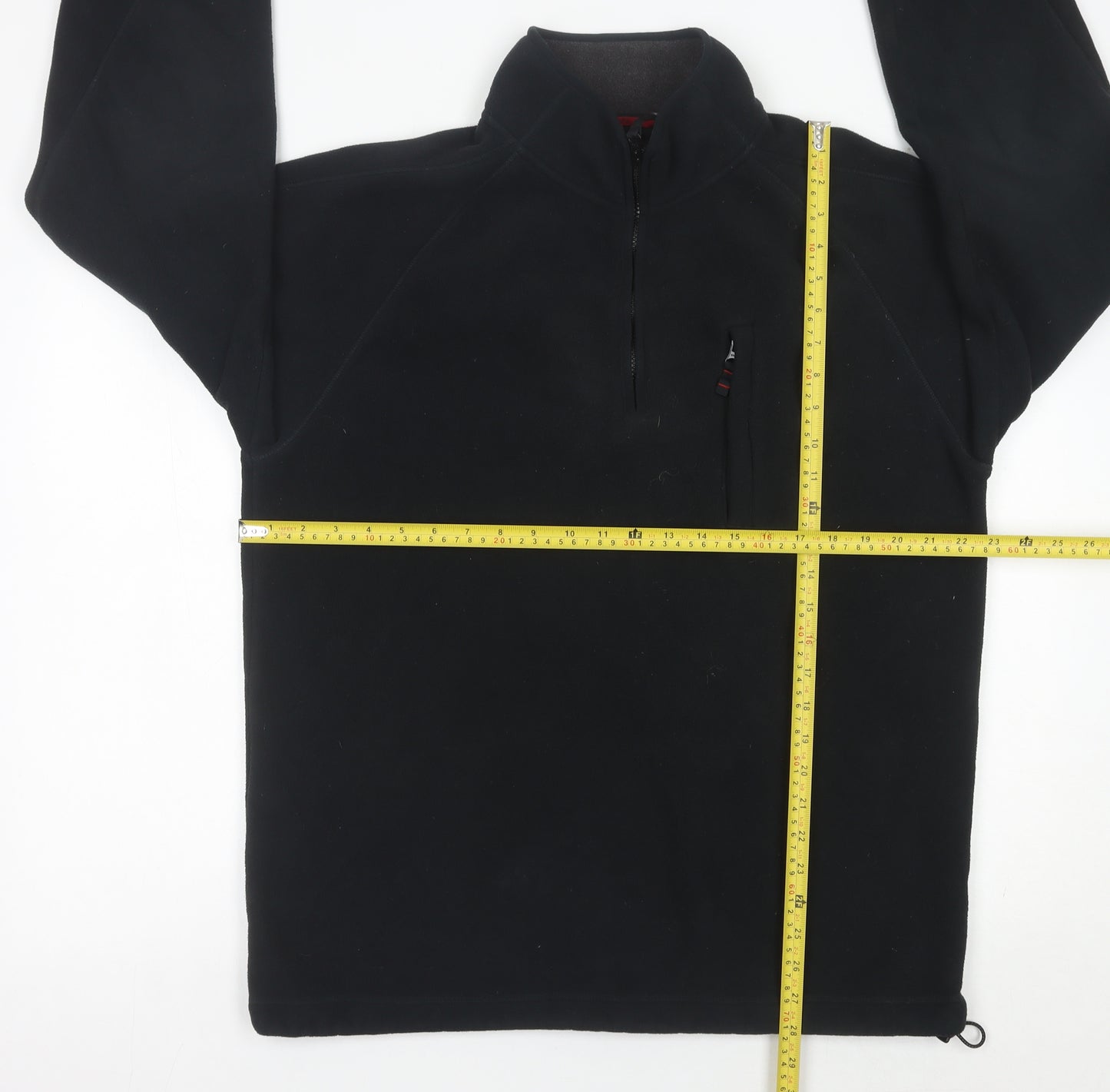 Maine New England Mens Black Fleece 1/4 Zip Pullover Sweatshirt L