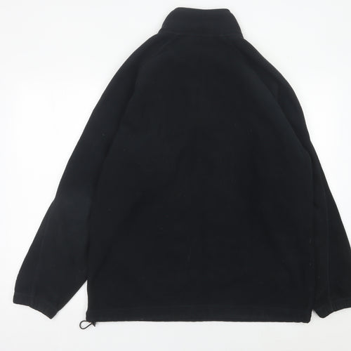 Maine New England Mens Black Fleece 1/4 Zip Pullover Sweatshirt L