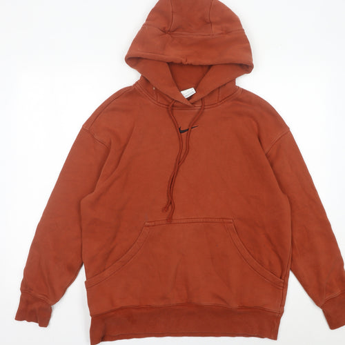 Nike Mens Brown Pullover Hoodie Small Logo Regular Fit