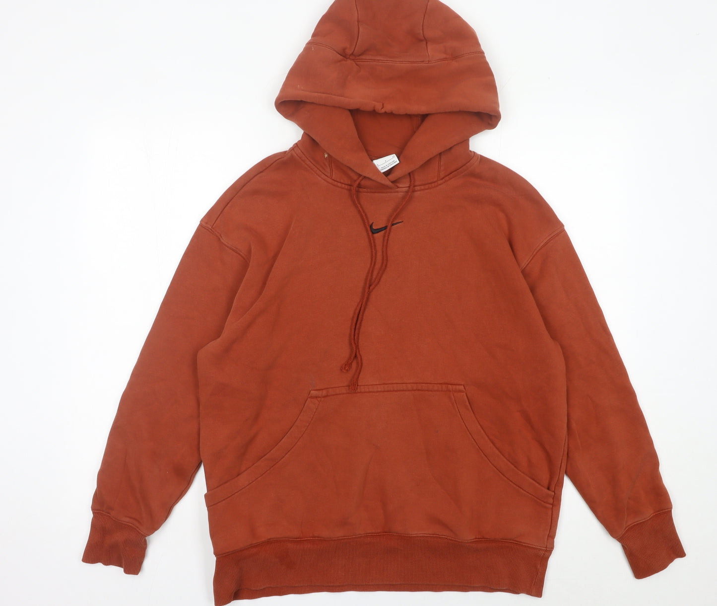 Nike Mens Brown Pullover Hoodie Small Logo Regular Fit