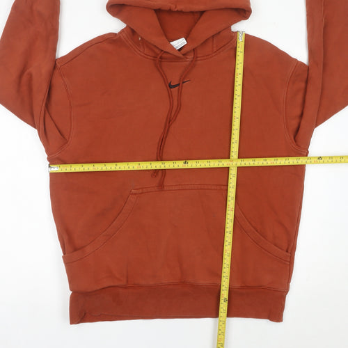 Nike Mens Brown Pullover Hoodie Small Logo Regular Fit