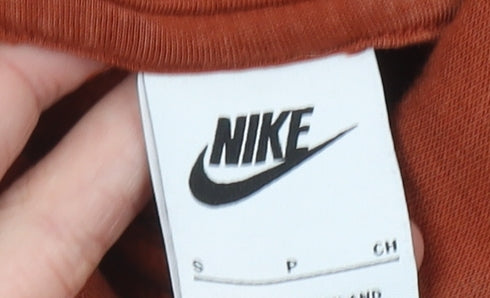 Nike Mens Brown Pullover Hoodie Small Logo Regular Fit