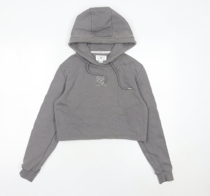 Pink Soda Women’s Grey Hoodie UK 8 Hooded Pullover Sweatshirt