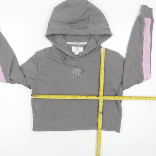 Pink Soda Women’s Grey Hoodie UK 8 Hooded Pullover Sweatshirt