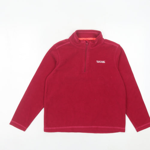 Regatta Girls Red Fleece Sweatshirt 11-12Y 1/4 Zip Outdoor Pullover