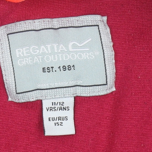 Regatta Girls Red Fleece Sweatshirt 11-12Y 1/4 Zip Outdoor Pullover