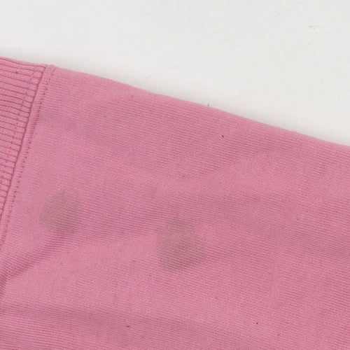 Roxy Women’s Pink Cropped Hoodie Size 10 Graphic Logo Cotton