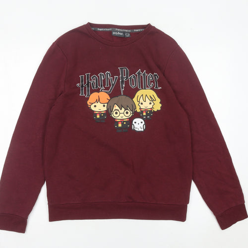 Harry Potter Womens Burgundy Sweatshirt Small UK 10/12 Pullover Crew Neck