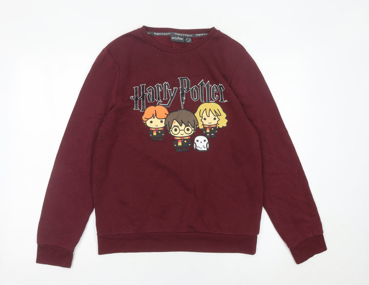 Harry Potter Womens Burgundy Sweatshirt Small UK 10/12 Pullover Crew Neck