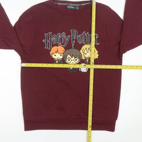 Harry Potter Womens Burgundy Sweatshirt Small UK 10/12 Pullover Crew Neck