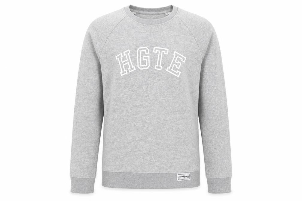 Front view of Stanley/Stella Men's Grey XS Pullover Sweatshirt HGTE Logo