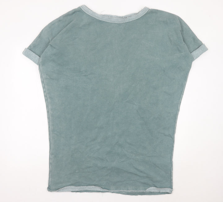 Silence + Noise Women’s Green T-Shirt Dress Size L Cotton Blend