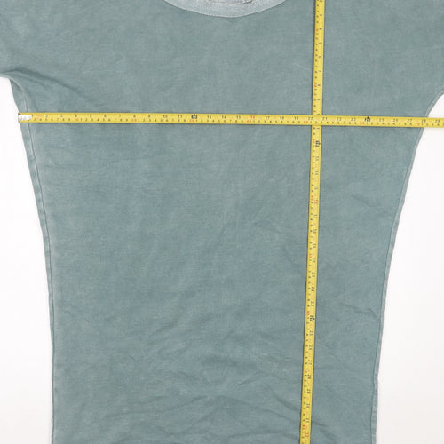 Silence + Noise Women’s Green T-Shirt Dress Size L Cotton Blend