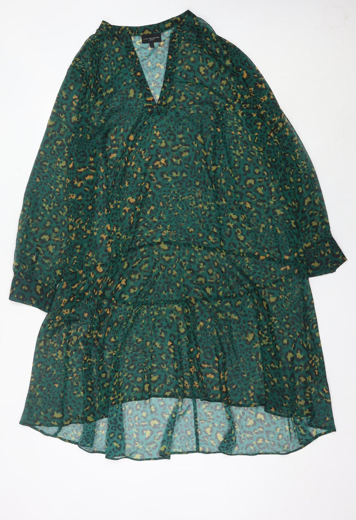 Live Unlimited London Women’s Green Leopard Shift Dress Size 20