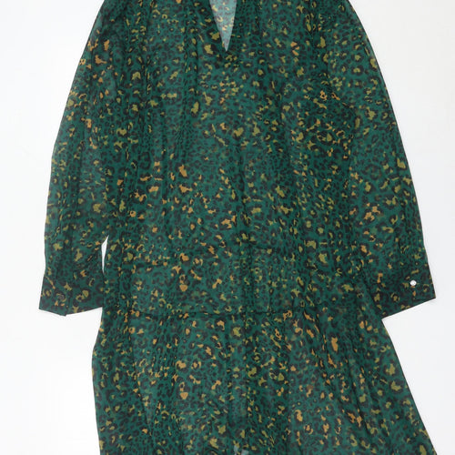 Live Unlimited London Women’s Green Leopard Shift Dress Size 20