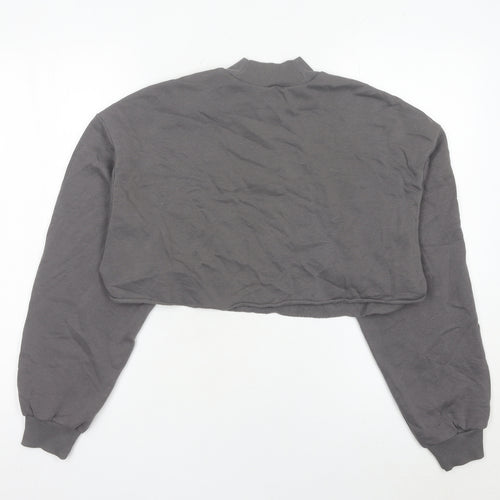 H&M Divided Women’s Grey Cropped Sweatshirt S Graffiti Print