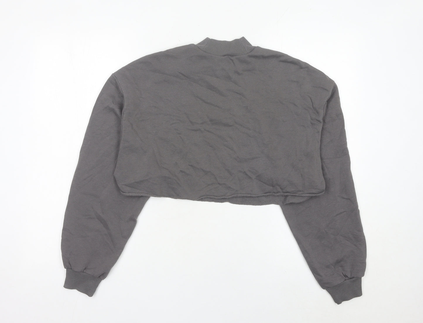 H&M Divided Women’s Grey Cropped Sweatshirt S Graffiti Print
