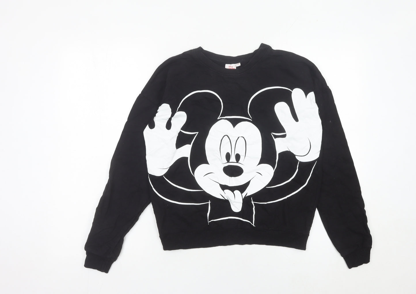 Disney Women’s Black Mickey Mouse Sweatshirt Size 12 Pullover
