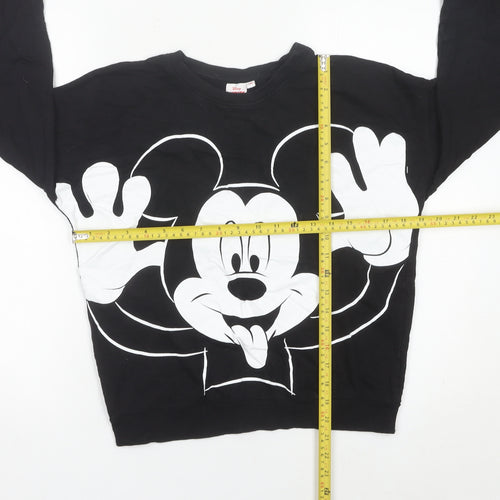 Disney Women’s Black Mickey Mouse Sweatshirt Size 12 Pullover
