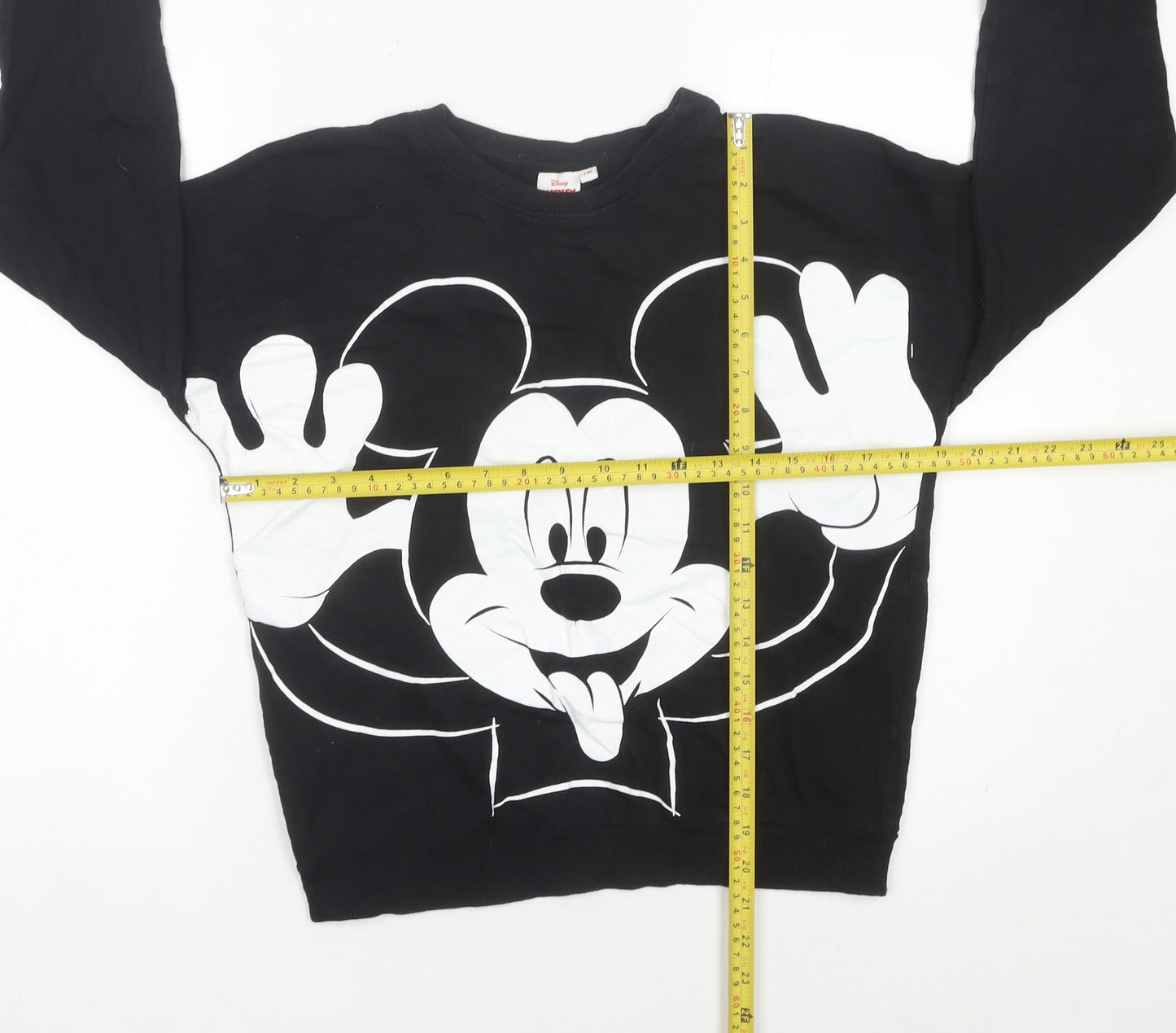 Disney Women’s Black Mickey Mouse Sweatshirt Size 12 Pullover