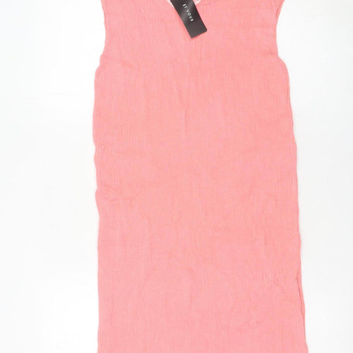 Et Vous Women’s Pink Knit Shift Dress Size M Sleeveless Round Neck