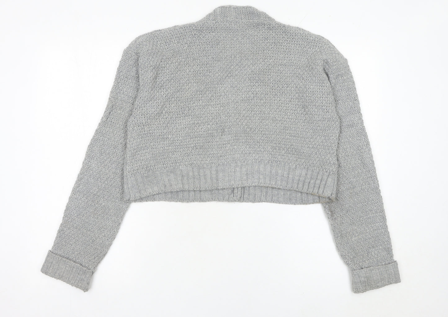 PrettyLittleThing Women’s Grey Cable-Knit Cardigan Size 10