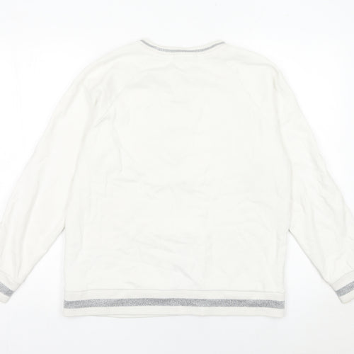 Karl Lagerfeld Women’s White Sweatshirt Medium Logo Detail