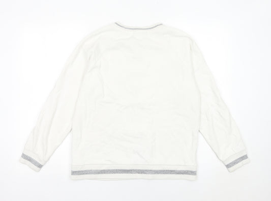 Karl Lagerfeld Women’s White Sweatshirt Medium Logo Detail