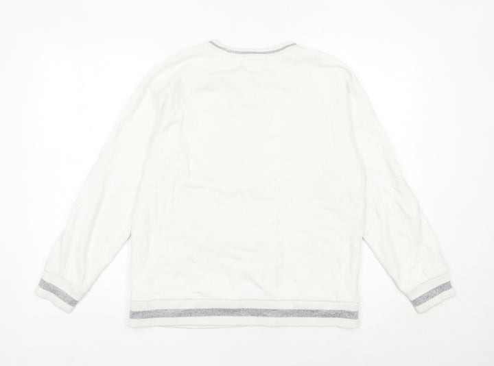 Karl Lagerfeld Women’s White Sweatshirt Medium Logo Detail