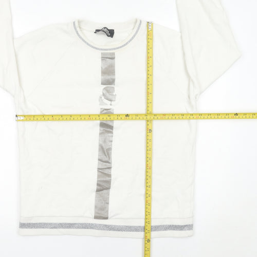 Karl Lagerfeld Women’s White Sweatshirt Medium Logo Detail