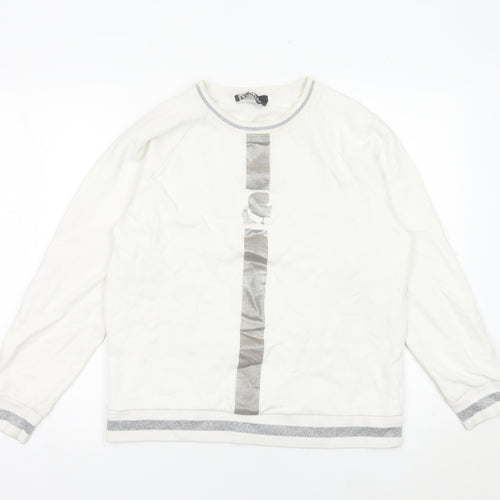 Karl Lagerfeld Women’s White Sweatshirt Medium Logo Detail