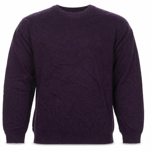 Marks and Spencer Mens Purple 2XL Cotton V-Neck Jumper