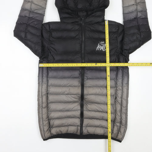 Kings Will Dream Boys Black Grey Puffer Jacket 14-15 Yrs Hooded Winter Coat