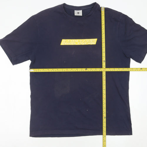 Daily Paper Men's Blue Cotton Graphic Print T-Shirt Size M
