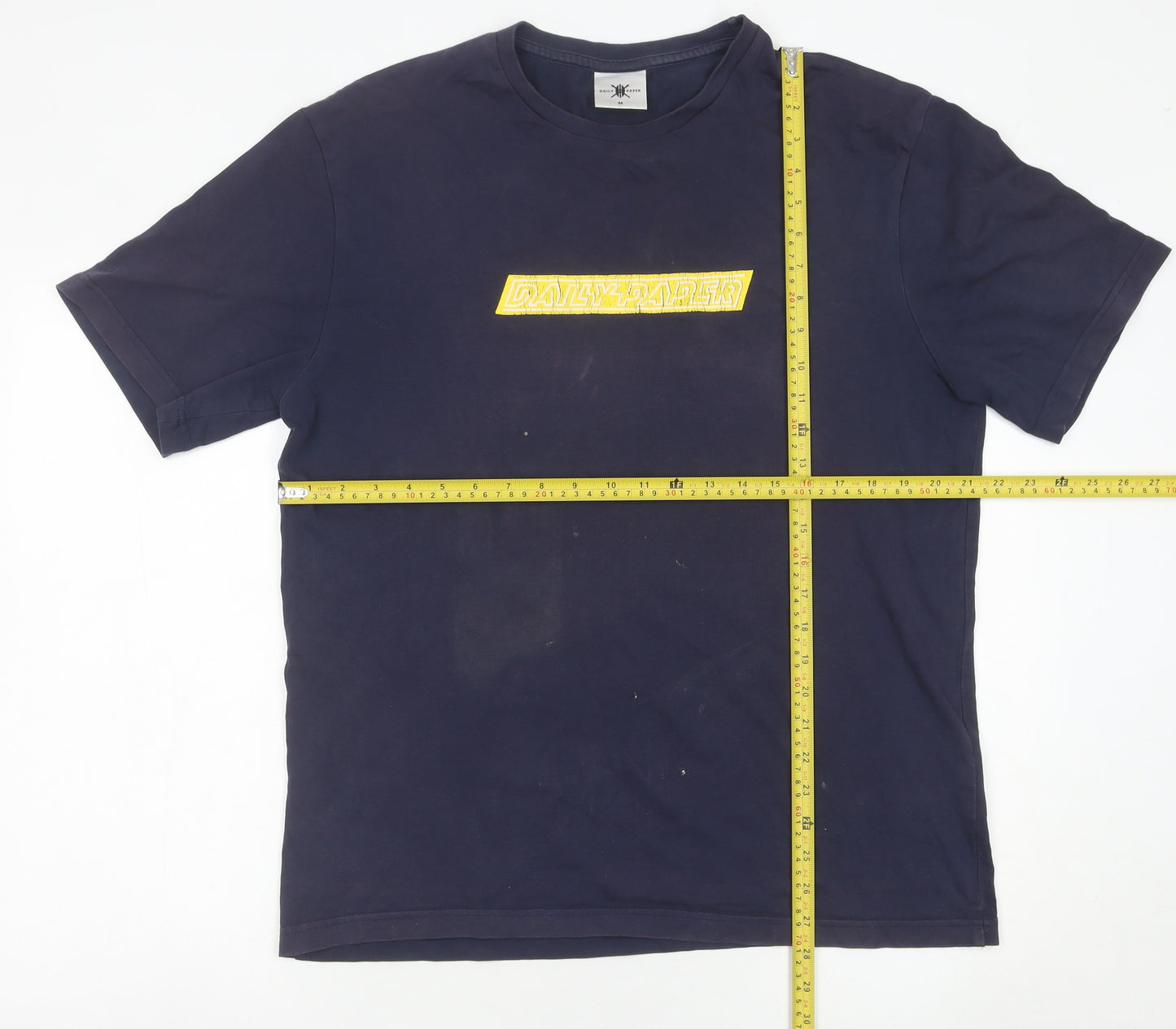 Daily Paper Men's Blue Cotton Graphic Print T-Shirt Size M