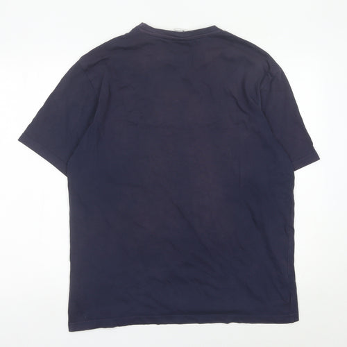 Daily Paper Men's Blue Cotton Graphic Print T-Shirt Size M