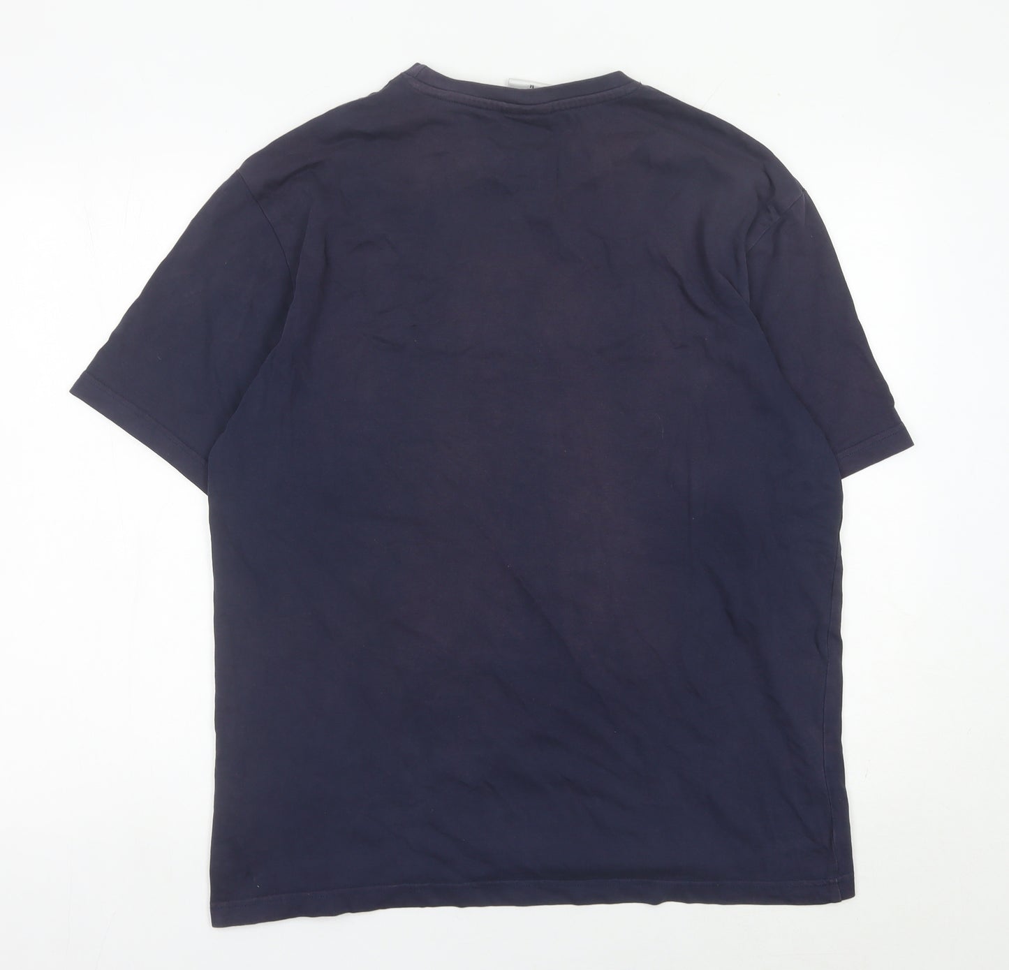 Daily Paper Men's Blue Cotton Graphic Print T-Shirt Size M